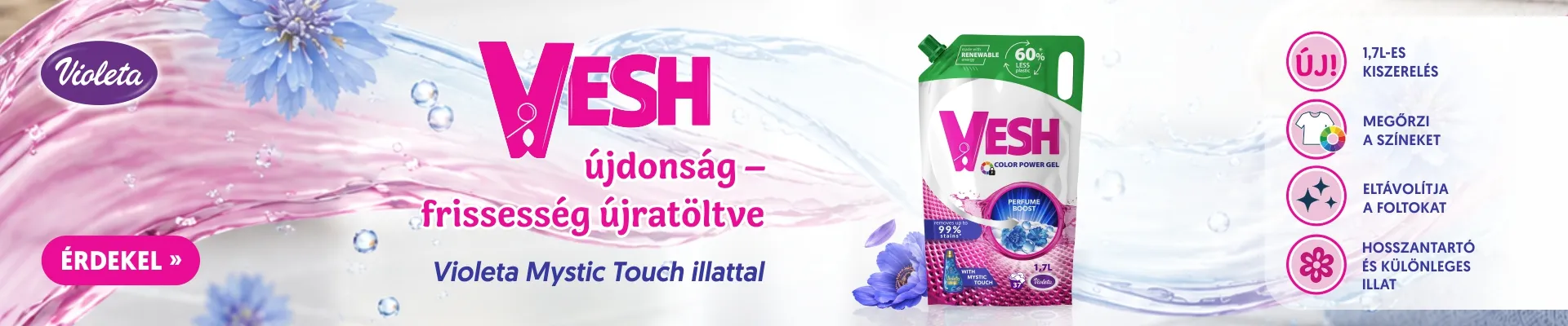 VESH Mystic mosógél: színvédelem és parfümös illat a mindennapi mosáshoz